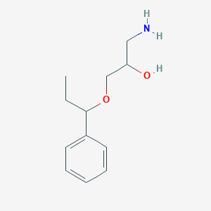 molecular formula C12H19NO2 B12213362 1-Amino-3-(1-phenylpropoxy)propan-2-ol 