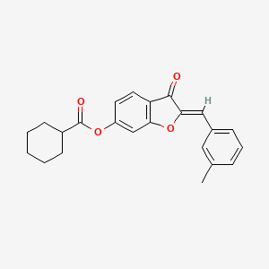 (2Z)-2-(3-methylbenzylidene)-3-oxo-2,3-dihydro-1-benzofuran-6-yl cyclohexanecarboxylate