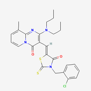 3-{(Z)-[3-(2-chlorobenzyl)-4-oxo-2-thioxo-1,3-thiazolidin-5-ylidene]methyl}-2-(dipropylamino)-9-methyl-4H-pyrido[1,2-a]pyrimidin-4-one