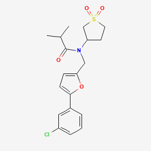 molecular formula C19H22ClNO4S B12213391 N-{[5-(3-chlorophenyl)furan-2-yl]methyl}-N-(1,1-dioxidotetrahydrothiophen-3-yl)-2-methylpropanamide 