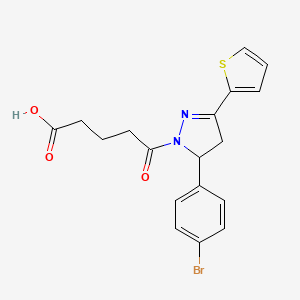 5-[5-(4-bromophenyl)-3-(thiophen-2-yl)-4,5-dihydro-1H-pyrazol-1-yl]-5-oxopentanoic acid