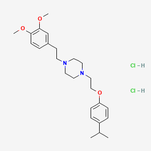 molecular formula C25H38Cl2N2O3 B12213406 Piperazine, 1-[2-(3,4-dimethoxyphenyl)ethyl]-4-[2-[4-(1-methylethyl)phenoxy]ethyl]-, dihydrochloride 