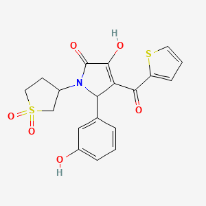 (4E)-1-(1,1-dioxidotetrahydrothiophen-3-yl)-5-(3-hydroxyphenyl)-4-[hydroxy(thiophen-2-yl)methylidene]pyrrolidine-2,3-dione