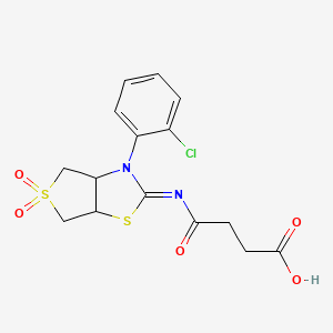 4-{[(2Z)-3-(2-chlorophenyl)-5,5-dioxidotetrahydrothieno[3,4-d][1,3]thiazol-2(3H)-ylidene]amino}-4-oxobutanoic acid