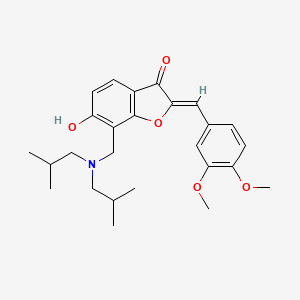 (2Z)-7-{[bis(2-methylpropyl)amino]methyl}-2-(3,4-dimethoxybenzylidene)-6-hydroxy-1-benzofuran-3(2H)-one