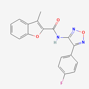 molecular formula C18H12FN3O3 B12213486 N-[4-(4-fluorophenyl)-1,2,5-oxadiazol-3-yl]-3-methyl-1-benzofuran-2-carboxamide 