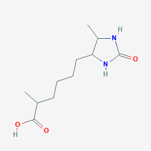molecular formula C11H20N2O3 B1221349 2-甲基-6-(5-甲基-2-氧代咪唑烷-4-基)己酸 CAS No. 36846-64-7