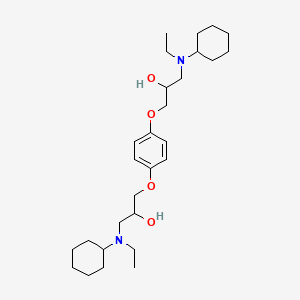 molecular formula C28H48N2O4 B12213511 1-[Cyclohexyl(ethyl)amino]-3-(4-{3-[cyclohexyl(ethyl)amino]-2-hydroxypropoxy}phenoxy)propan-2-ol 