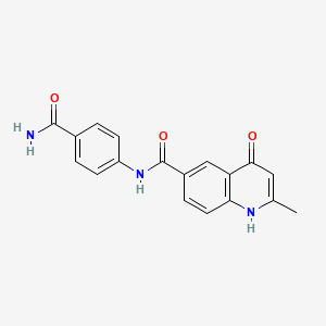 4-[(4-Hydroxy-2-methyl-6-quinolyl)carbonylamino]benzamide