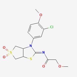 N-[(2Z)-3-(3-chloro-4-methoxyphenyl)-5,5-dioxidotetrahydrothieno[3,4-d][1,3]thiazol-2(3H)-ylidene]-2-methoxyacetamide