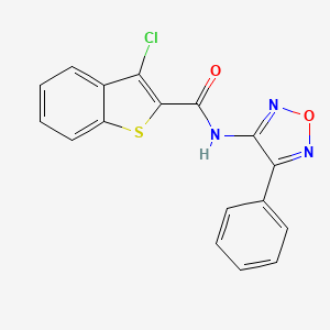 molecular formula C17H10ClN3O2S B12213572 3-chloro-N-(4-phenyl-1,2,5-oxadiazol-3-yl)-1-benzothiophene-2-carboxamide 