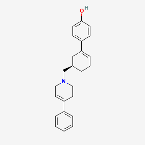 B1221360 Phenol, 4-((5R)-5-((3,6-dihydro-4-phenyl-1(2H)-pyridinyl)methyl)-1-cyclohexen-1-yl)- CAS No. 163239-24-5