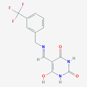 molecular formula C13H10F3N3O3 B12213603 5-({[3-(trifluoromethyl)benzyl]amino}methylidene)pyrimidine-2,4,6(1H,3H,5H)-trione 