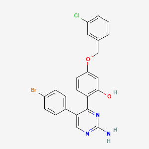 2-[2-Amino-5-(4-bromophenyl)pyrimidin-4-yl]-5-[(3-chlorobenzyl)oxy]phenol