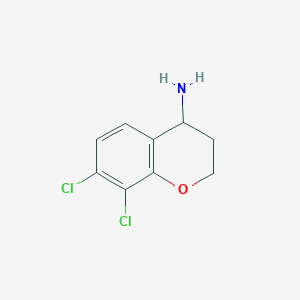 molecular formula C9H9Cl2NO B12213631 7,8-Dichlorochroman-4-amine 