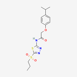 2-[4-(propan-2-yl)phenoxy]-N-[(2E)-5-(propylsulfonyl)-1,3,4-thiadiazol-2(3H)-ylidene]acetamide