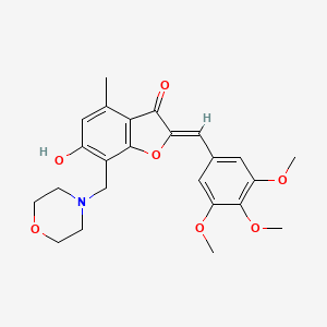 molecular formula C24H27NO7 B12213646 (2Z)-6-hydroxy-4-methyl-7-(morpholin-4-ylmethyl)-2-(3,4,5-trimethoxybenzylidene)-1-benzofuran-3(2H)-one 