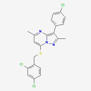 3-(4-Chlorophenyl)-7-[(2,4-dichlorobenzyl)sulfanyl]-2,5-dimethylpyrazolo[1,5-a]pyrimidine