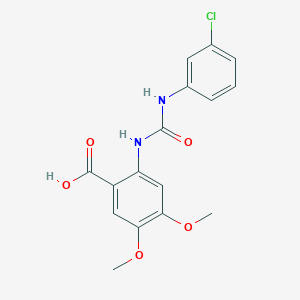 2-[(3-Chlorophenyl)carbamoylamino]-4,5-dimethoxybenzoic acid