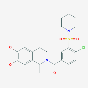 molecular formula C24H29ClN2O5S B12213685 [4-chloro-3-(piperidin-1-ylsulfonyl)phenyl](6,7-dimethoxy-1-methyl-3,4-dihydroisoquinolin-2(1H)-yl)methanone 