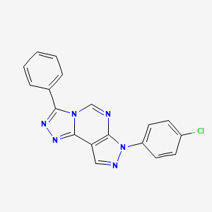 molecular formula C18H11ClN6 B12213694 7-(4-chlorophenyl)-3-phenyl-7H-pyrazolo[4,3-e][1,2,4]triazolo[4,3-c]pyrimidine 