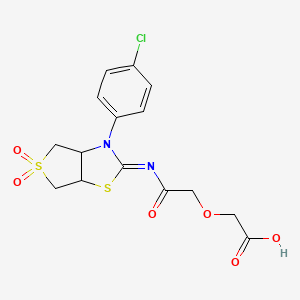 (2-{[(2Z)-3-(4-chlorophenyl)-5,5-dioxidotetrahydrothieno[3,4-d][1,3]thiazol-2(3H)-ylidene]amino}-2-oxoethoxy)acetic acid