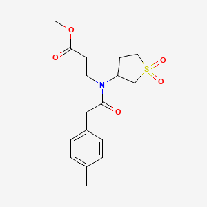 molecular formula C17H23NO5S B12213715 methyl 3-[N-(1,1-dioxothiolan-3-yl)-2-(4-methylphenyl)acetylamino]propanoate 