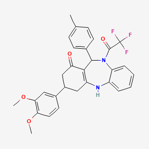 3-(3,4-dimethoxyphenyl)-11-(4-methylphenyl)-10-(trifluoroacetyl)-2,3,4,5,10,11-hexahydro-1H-dibenzo[b,e][1,4]diazepin-1-one