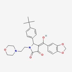 molecular formula C28H32N2O6 B12213733 4-(1,3-benzodioxol-5-ylcarbonyl)-5-(4-tert-butylphenyl)-3-hydroxy-1-[2-(morpholin-4-yl)ethyl]-1,5-dihydro-2H-pyrrol-2-one 