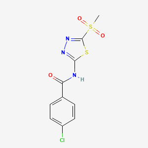 4-chloro-N-[5-(methylsulfonyl)-1,3,4-thiadiazol-2-yl]benzamide