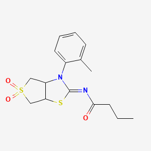 N-[(2Z)-3-(2-methylphenyl)-5,5-dioxidotetrahydrothieno[3,4-d][1,3]thiazol-2(3H)-ylidene]butanamide