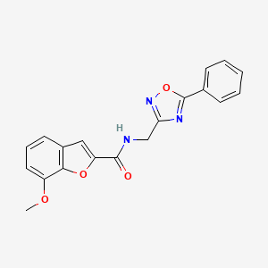 molecular formula C19H15N3O4 B12213746 7-methoxy-N-[(5-phenyl-1,2,4-oxadiazol-3-yl)methyl]-1-benzofuran-2-carboxamide 