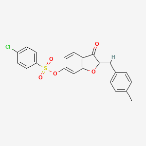 (2Z)-2-(4-methylbenzylidene)-3-oxo-2,3-dihydro-1-benzofuran-6-yl 4-chlorobenzenesulfonate