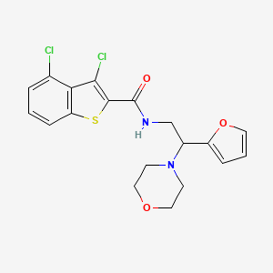 molecular formula C19H18Cl2N2O3S B12213775 3,4-dichloro-N-[2-(furan-2-yl)-2-(morpholin-4-yl)ethyl]-1-benzothiophene-2-carboxamide 