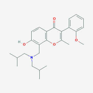 molecular formula C26H33NO4 B12213789 8-{[bis(2-methylpropyl)amino]methyl}-7-hydroxy-3-(2-methoxyphenyl)-2-methyl-4H-chromen-4-one 