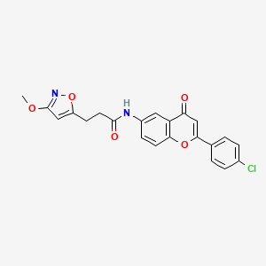 N-[2-(4-chlorophenyl)-4-oxo-4H-chromen-6-yl]-3-(3-methoxy-1,2-oxazol-5-yl)propanamide