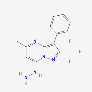 7-Hydrazinyl-5-methyl-3-phenyl-2-(trifluoromethyl)pyrazolo[1,5-a]pyrimidine