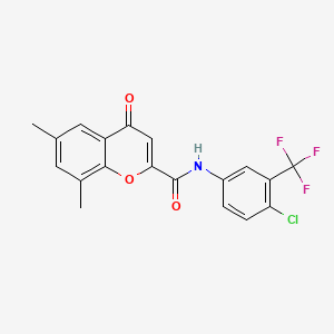 molecular formula C19H13ClF3NO3 B12213888 N-[4-chloro-3-(trifluoromethyl)phenyl]-6,8-dimethyl-4-oxo-4H-chromene-2-carboxamide 