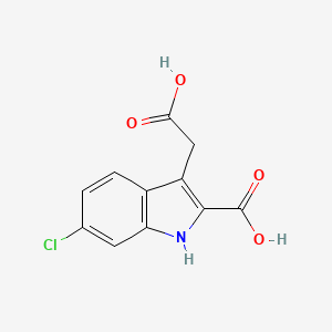 molecular formula C11H8ClNO4 B1221391 3-(carboxymethyl)-6-chloro-1H-indole-2-carboxylic acid CAS No. 132004-39-8
