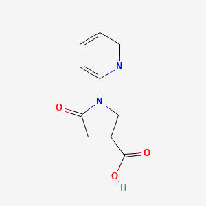 molecular formula C10H10N2O3 B12213913 5-Oxo-1-(2-pyridyl)pyrrolidine-3-carboxylic acid 