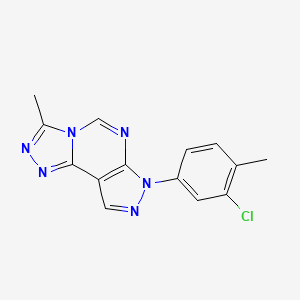 molecular formula C14H11ClN6 B12213932 7-(3-chloro-4-methylphenyl)-3-methyl-7H-pyrazolo[4,3-e][1,2,4]triazolo[4,3-c]pyrimidine 