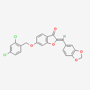 (2Z)-2-(1,3-benzodioxol-5-ylmethylidene)-6-[(2,4-dichlorobenzyl)oxy]-1-benzofuran-3(2H)-one