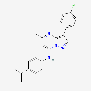 molecular formula C22H21ClN4 B12213942 3-(4-chlorophenyl)-5-methyl-N-[4-(propan-2-yl)phenyl]pyrazolo[1,5-a]pyrimidin-7-amine 