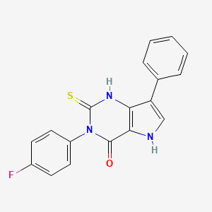 3-(4-fluorophenyl)-7-phenyl-2-sulfanyl-3,5-dihydro-4H-pyrrolo[3,2-d]pyrimidin-4-one