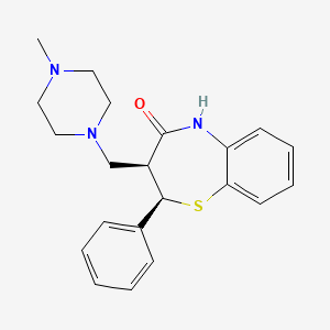 molecular formula C21H25N3OS B1221397 cis-2,3-dihydro-3-[(4-methylpiperazinyl)methyl]-2-phenyl-1,5-benzothiazepin-4(5H)-one 
