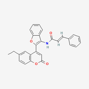 (2E)-N-[2-(6-ethyl-2-oxo-2H-chromen-4-yl)-1-benzofuran-3-yl]-3-phenylprop-2-enamide