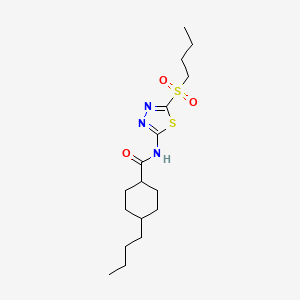 4-butyl-N-[5-(butylsulfonyl)-1,3,4-thiadiazol-2-yl]cyclohexanecarboxamide