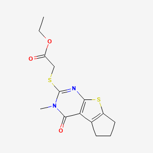 ethyl [(3-methyl-4-oxo-3,5,6,7-tetrahydro-4H-cyclopenta[4,5]thieno[2,3-d]pyrimidin-2-yl)sulfanyl]acetate