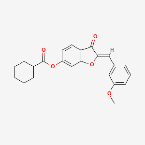 (2Z)-2-(3-methoxybenzylidene)-3-oxo-2,3-dihydro-1-benzofuran-6-yl cyclohexanecarboxylate