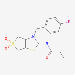 N-[(2E)-3-(4-fluorobenzyl)-5,5-dioxidotetrahydrothieno[3,4-d][1,3]thiazol-2(3H)-ylidene]propanamide